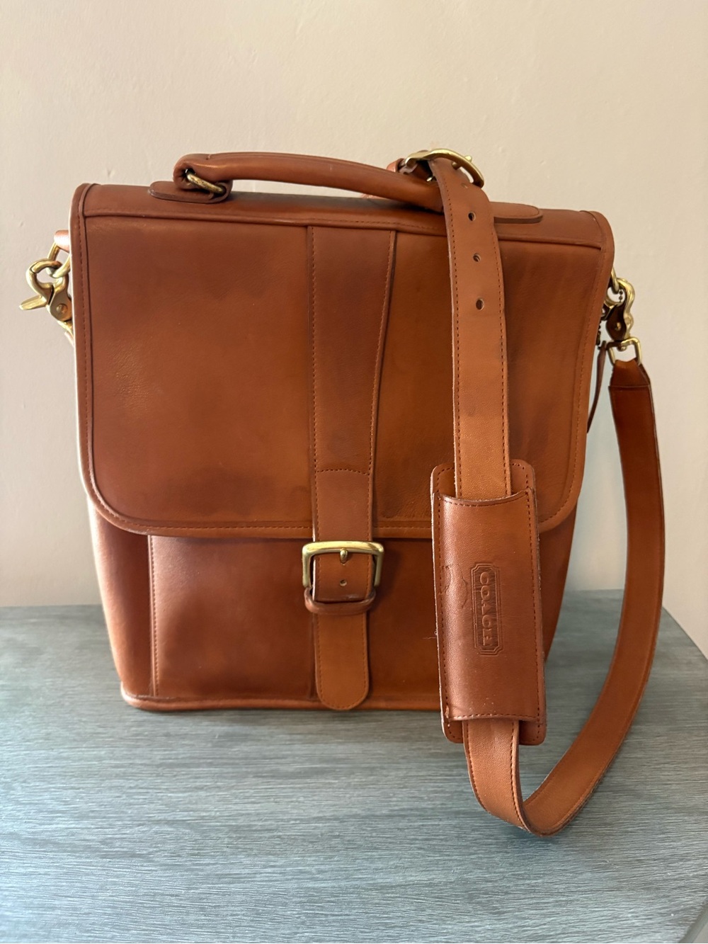 Coach Vintage Leather Emerson Bag with Brass Hardware - Picture 1 of 15